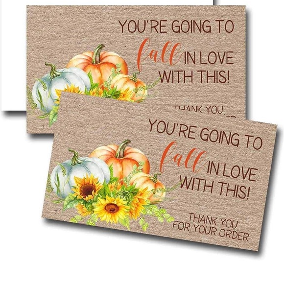 LAST SET🍁25 Premium Fall themed Thank you cards- business card size - Picture 2 of 4